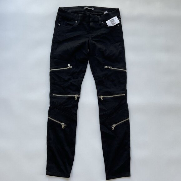 Guess Women’s Jegging Fit Black Skinny Jeans Zipper Legs Size 26 - Picture 1 of 16